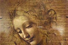 Leonardo Da Vinci 1500-05 Head and Shoulders of a Woman From Galleria Nazionale di Parma At New York Met Breuer Unfinished.jpg
